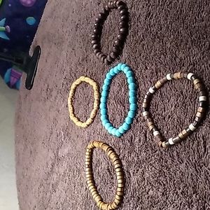 Wood bead braselet lot